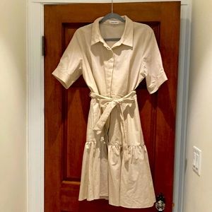 Calvin Klein tan, linen dress, worn once
